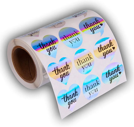 Rollo Stickers Thank You Holográficos